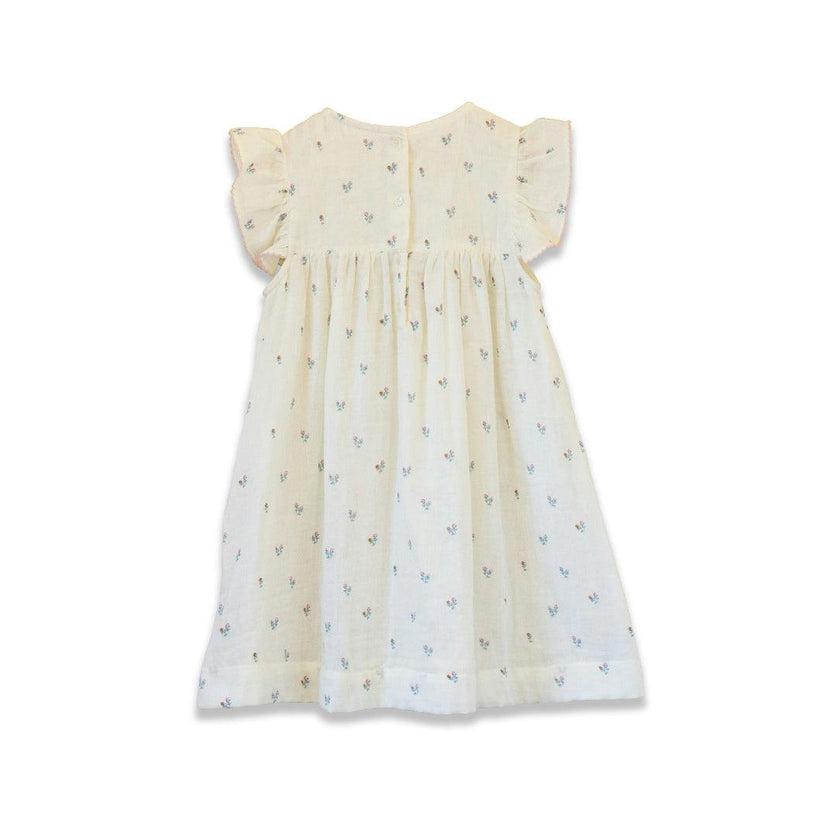 Girls Hannah Dress with Flutter Sleeves | Petit Floret