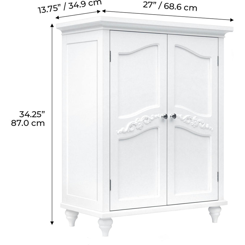 Versailles Wooden Floor Cabinet with 2 Shelves