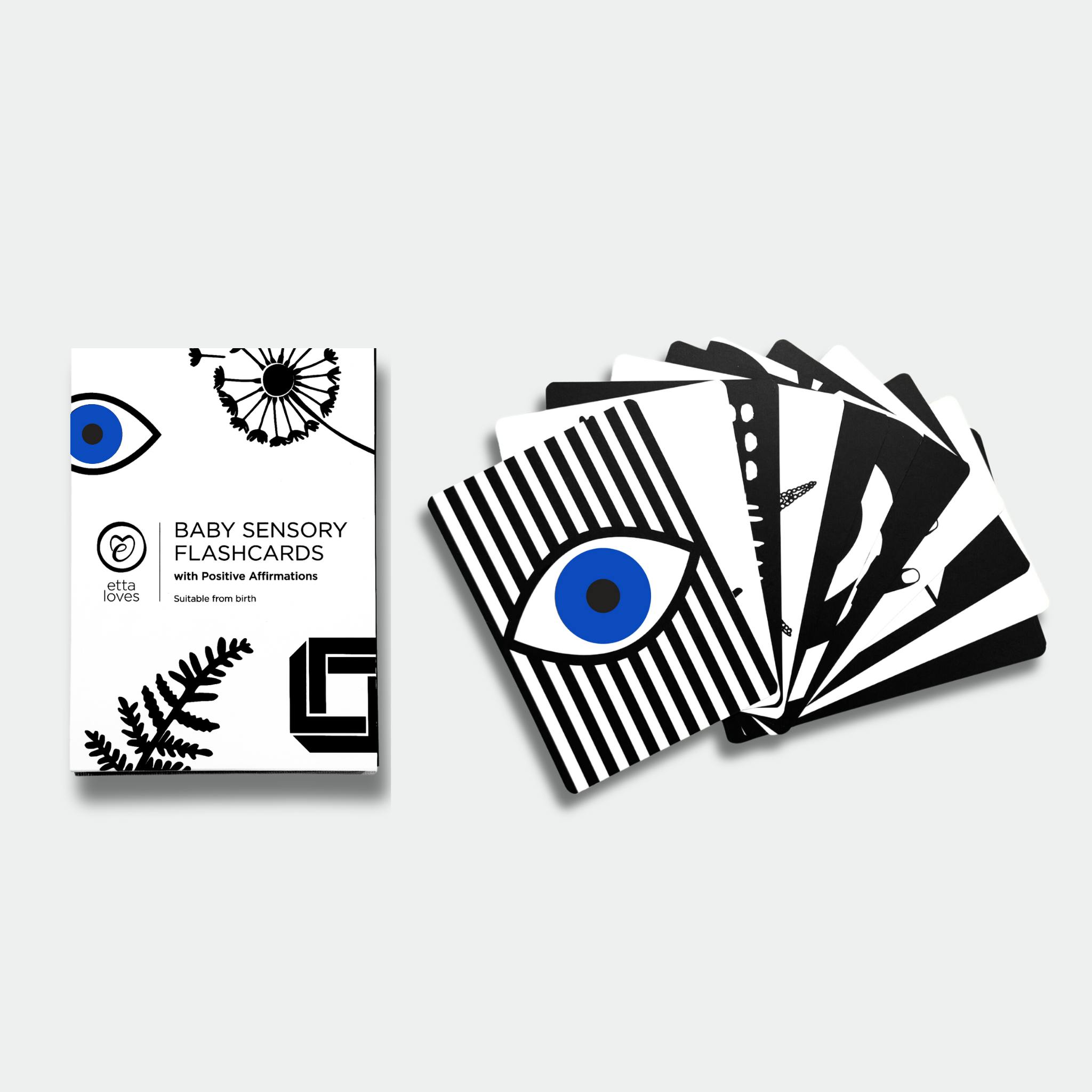 SENSORY FLASHCARDS WITH POSITIVE AFFIRMATIONS - designed for use from birth