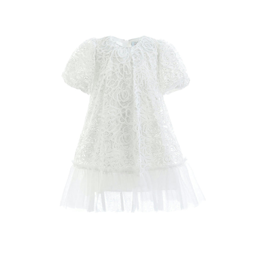 White Embroidered Tulle Milan Dress