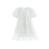 White Embroidered Tulle Milan Dress