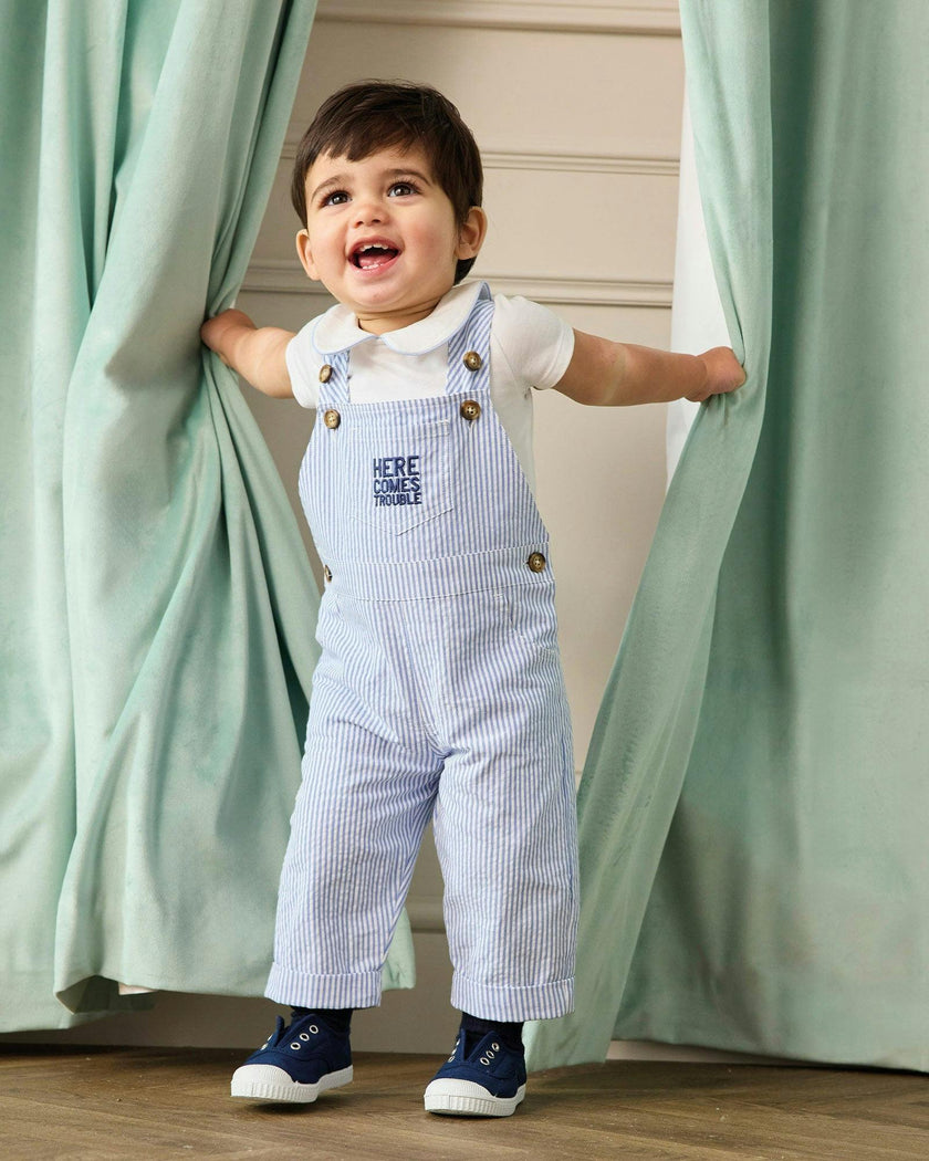 Baby Here Comes Trouble Dungarees