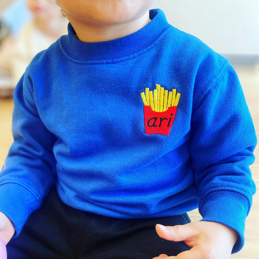 French Fries Baby + Little Kid Classic Crewneck, Personalized