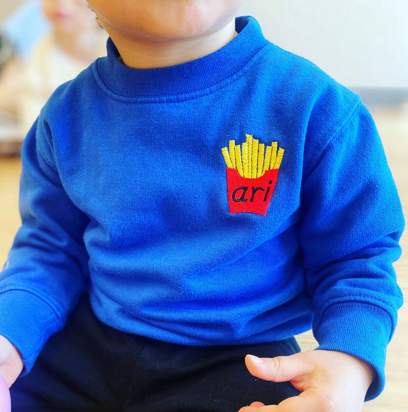 French Fries Baby + Little Kid Classic Crewneck, Personalized