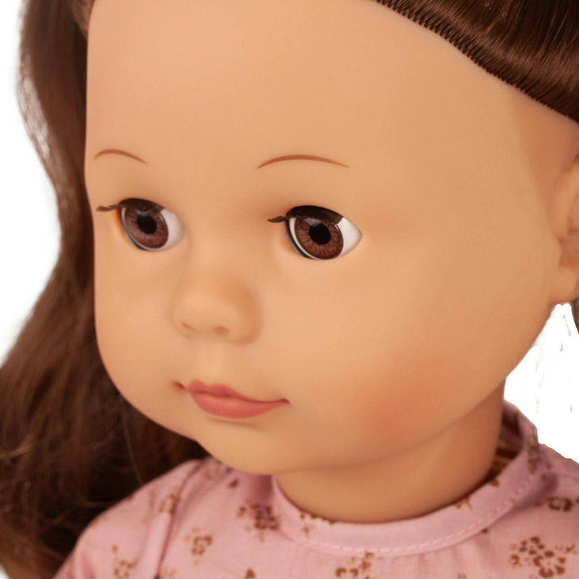 Gotz Elisabeth Flowers Millefleur 18" Standing Doll With Brown Hair And Sleeping Eyes