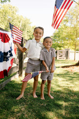 Rhodes Button Down Top - Americana Plaid