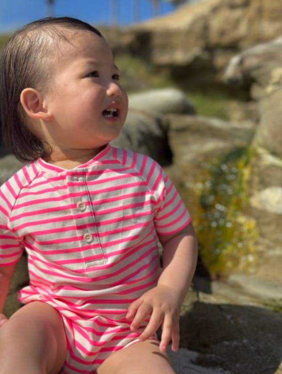 NEON PINK RAGLAN Jersey Onesie
