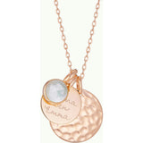 Personalized Hammered Double Disc & Birthstone Necklace