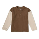Organic Henley Tee - Brown