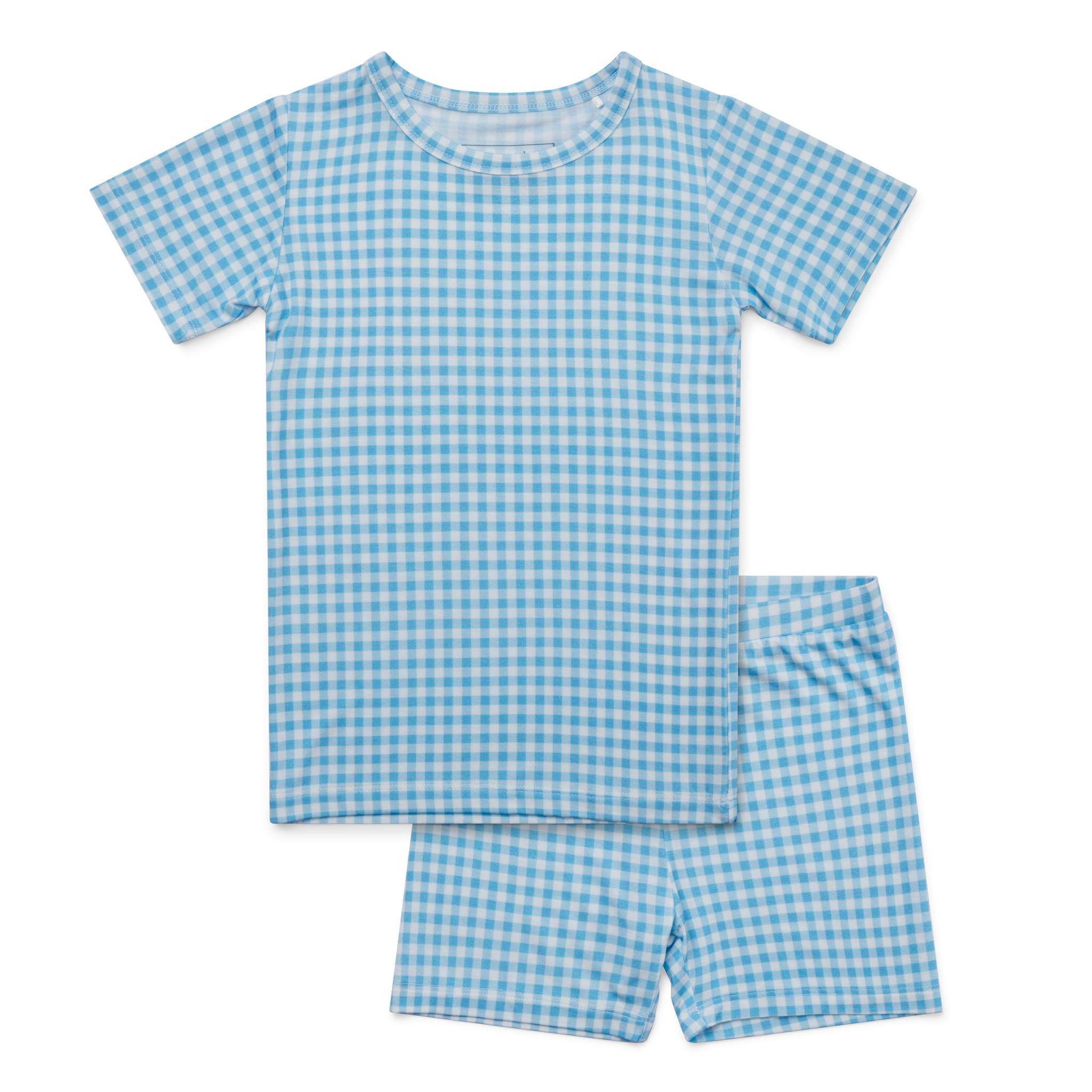 Harbor Gingham Short Sleeve & Shorts Bamboo Toddler Pajama Set