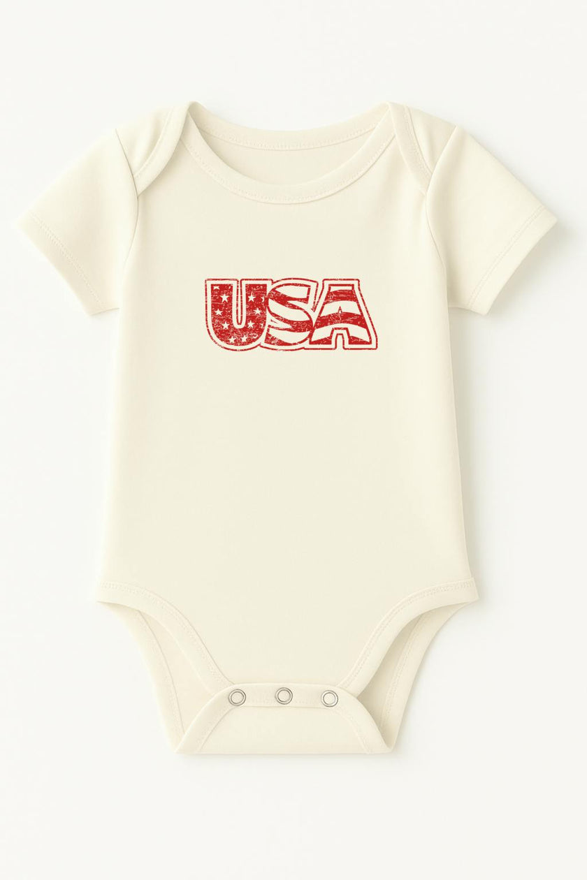 USA Organic Cotton Baby Bodysuit Short Sleeve
