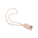 Packed Party Link Up Frosted Pastel Rainbow Phone Chain - 26-Inch Multicolor Plastic Link Chain with Gold Clips and Keyring Clasp for Phone Cases and Pouches