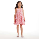 Kids Pink Tropical Icon Printed Gauze Dress