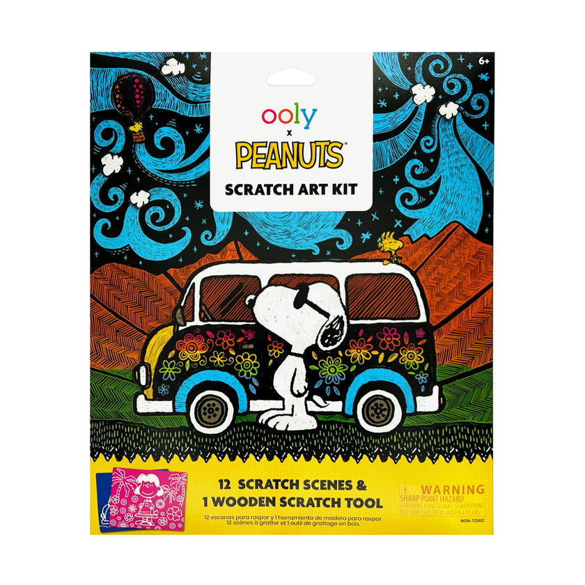 OOLY x Peanuts Scratch Art Kit - 12 Cards