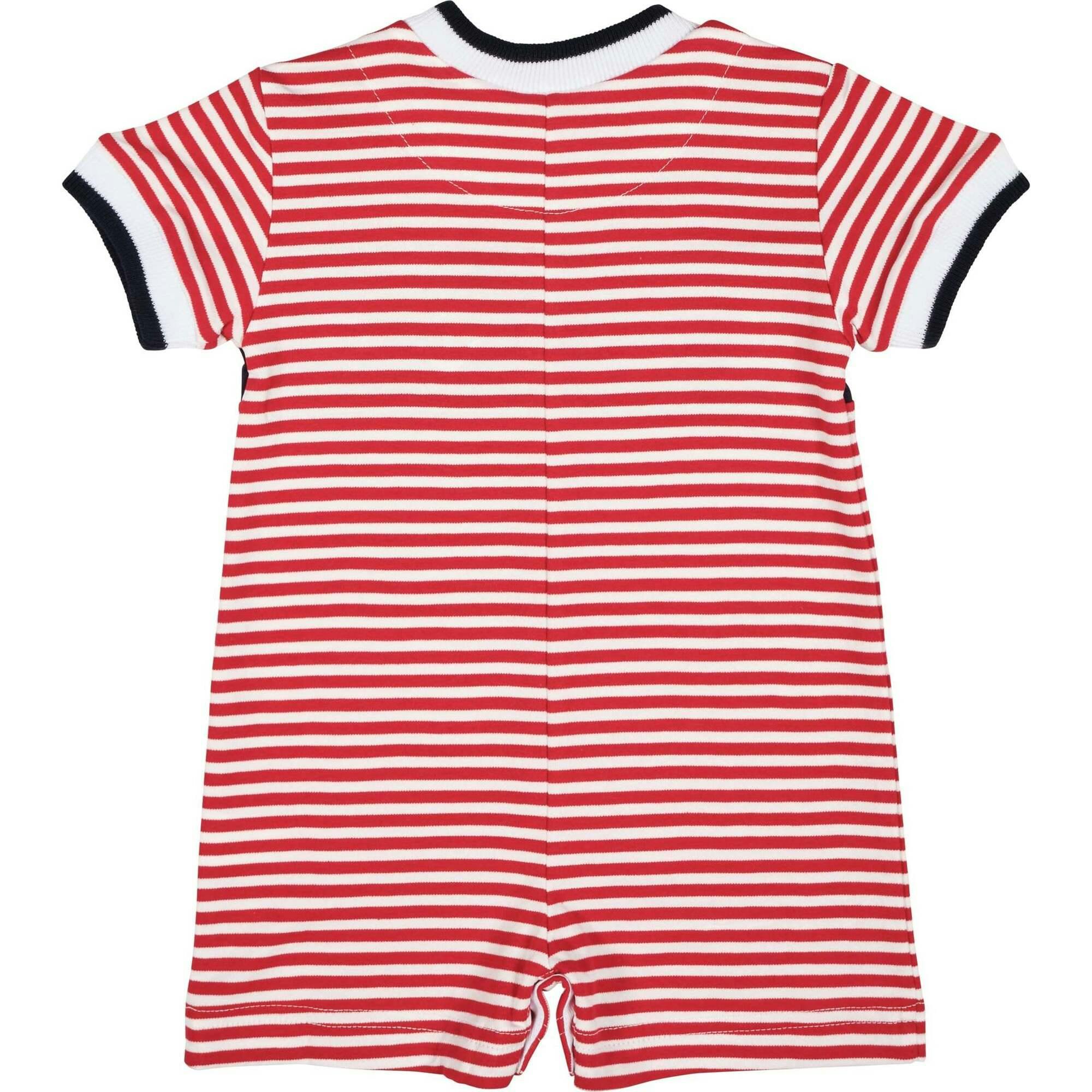 Stripe Knit Shortall With Nautical Applique