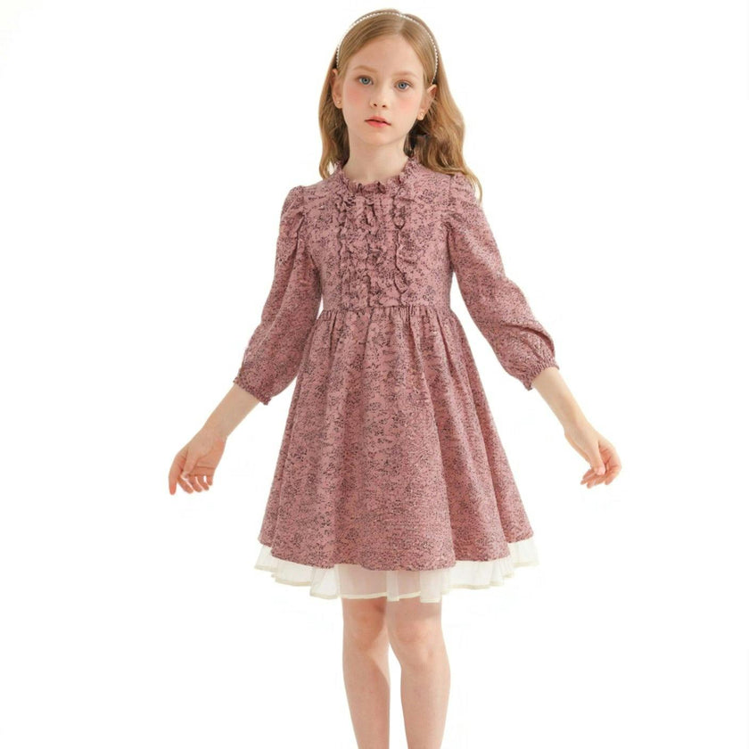 Pink Floral Layered Dress