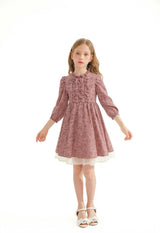 Pink Floral Layered Dress
