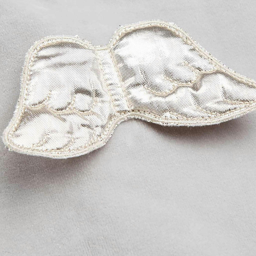 Velour Angel Wing™ Sleepsuit - Silver & Grey