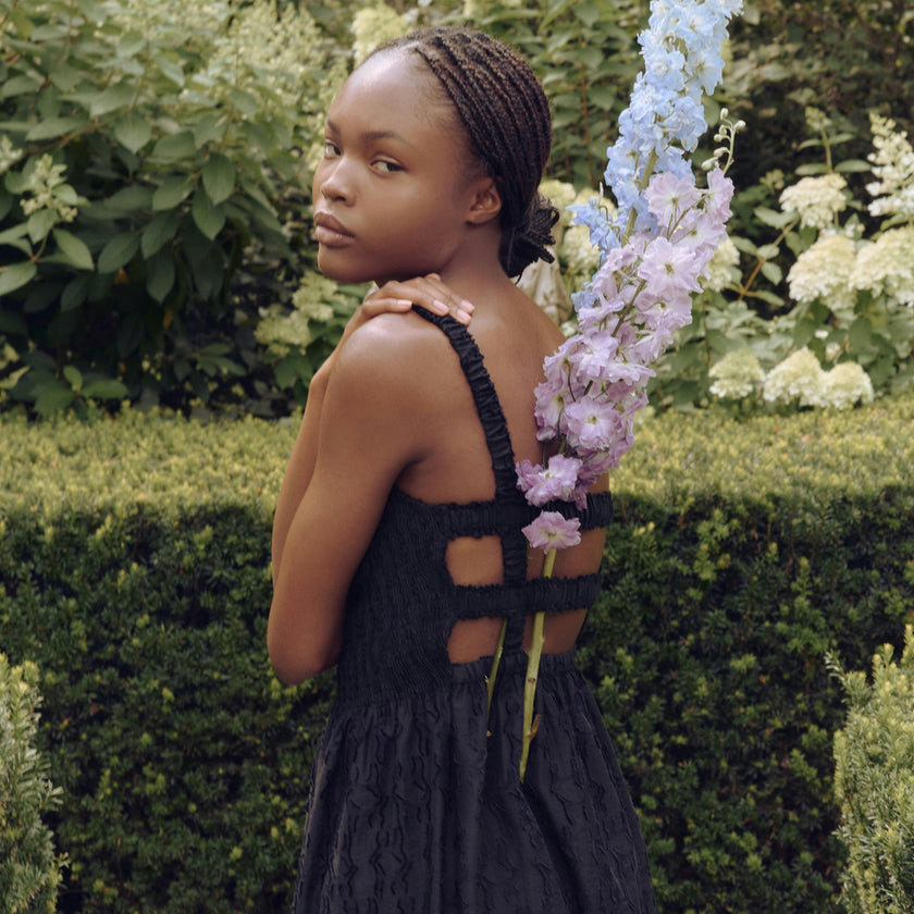 The Anita Nap Dress - Black Fil Coupé
