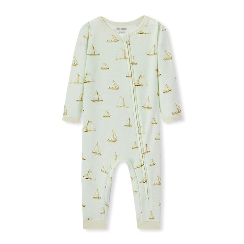 Sailboat Melody Organic Cotton Zipper Pajama