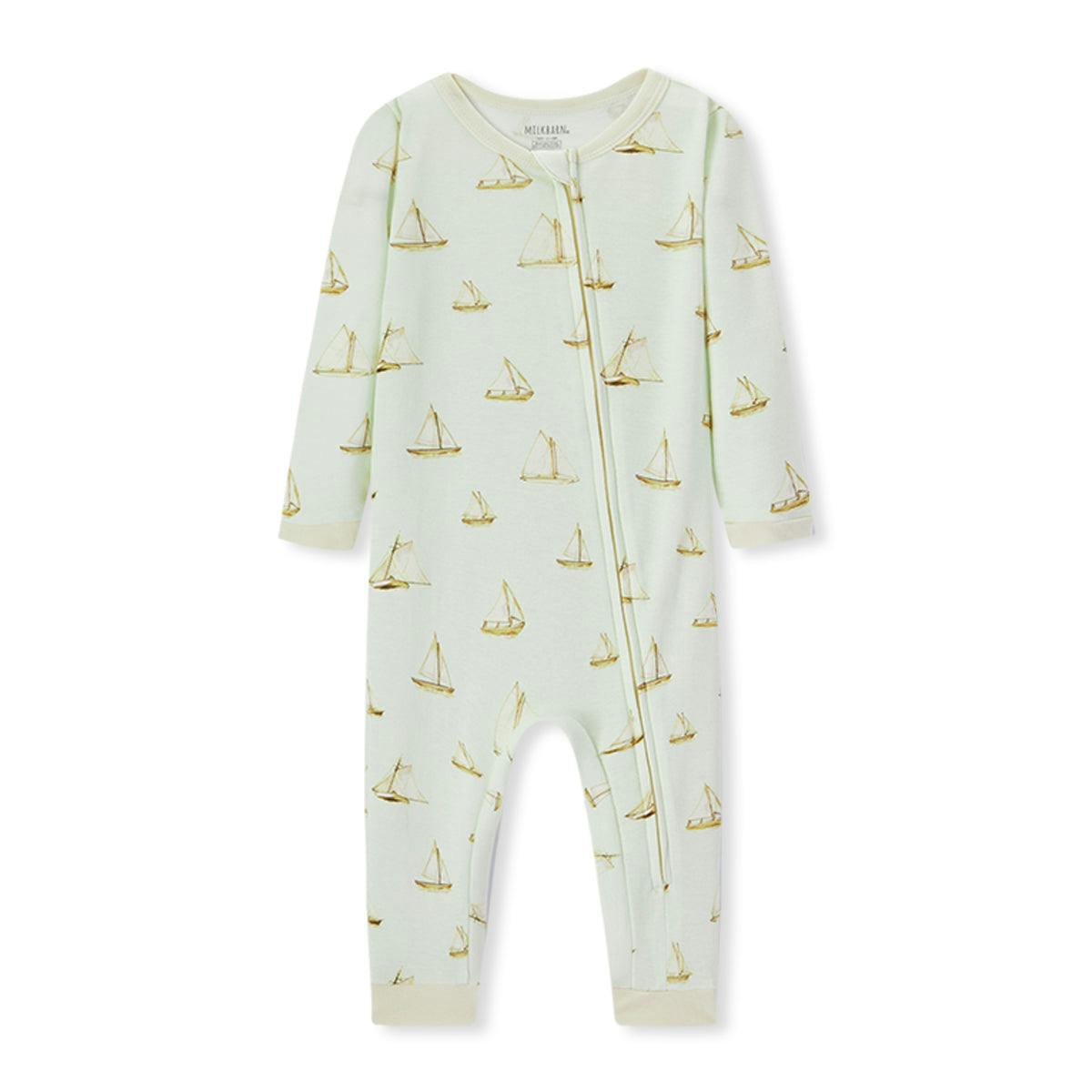 Sailboat Melody Organic Cotton Zipper Pajama