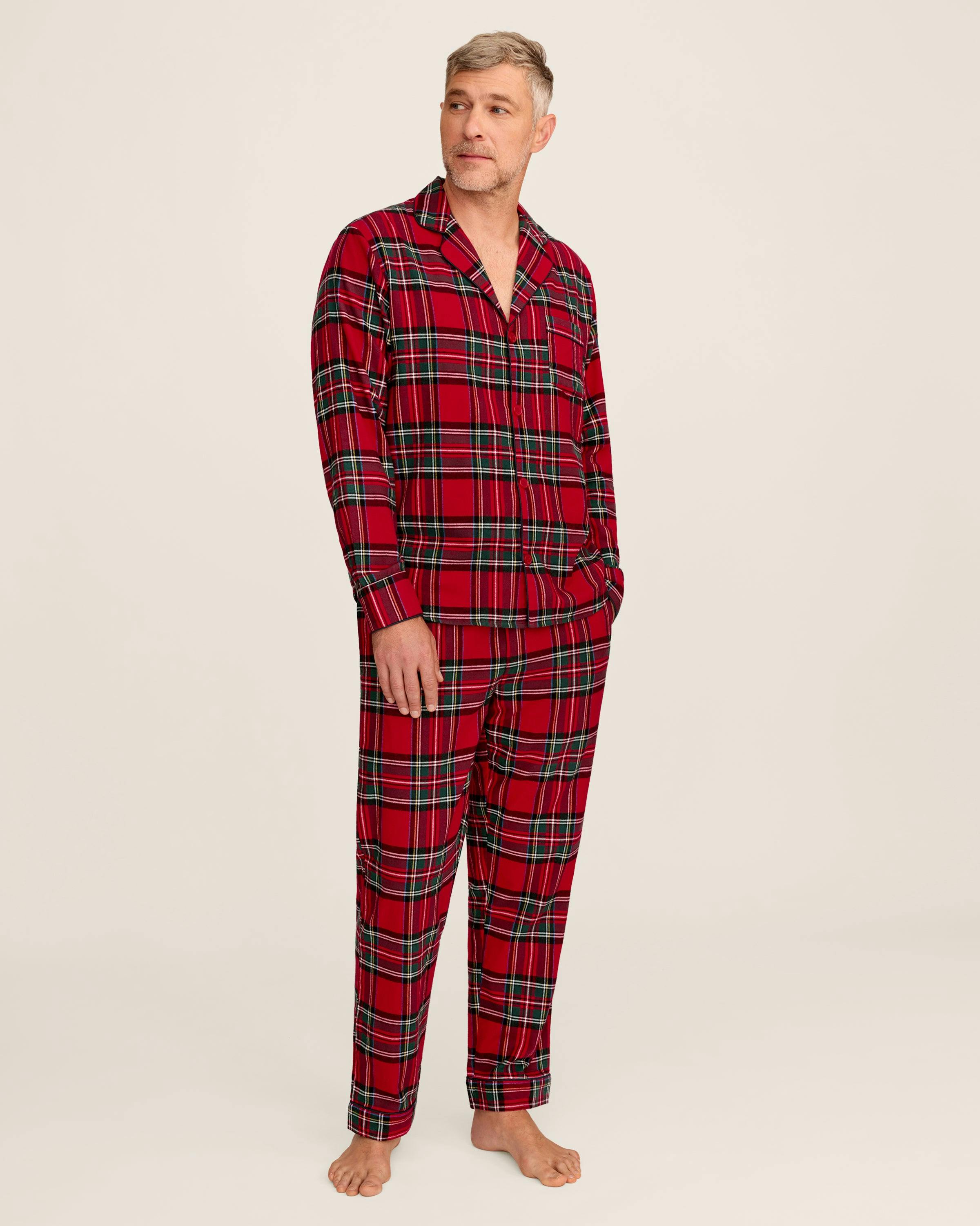Men's Brushed Twill Pajama Set in Imperial Tartan