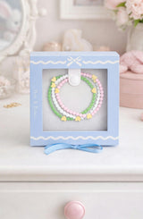 Pink/White/Green Hearts Bracelet Gift Set