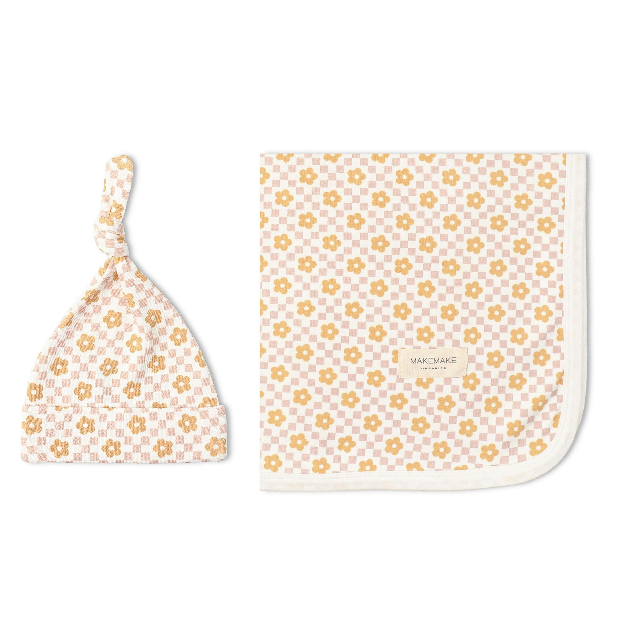Organic Swaddle Blanket & Hat Set