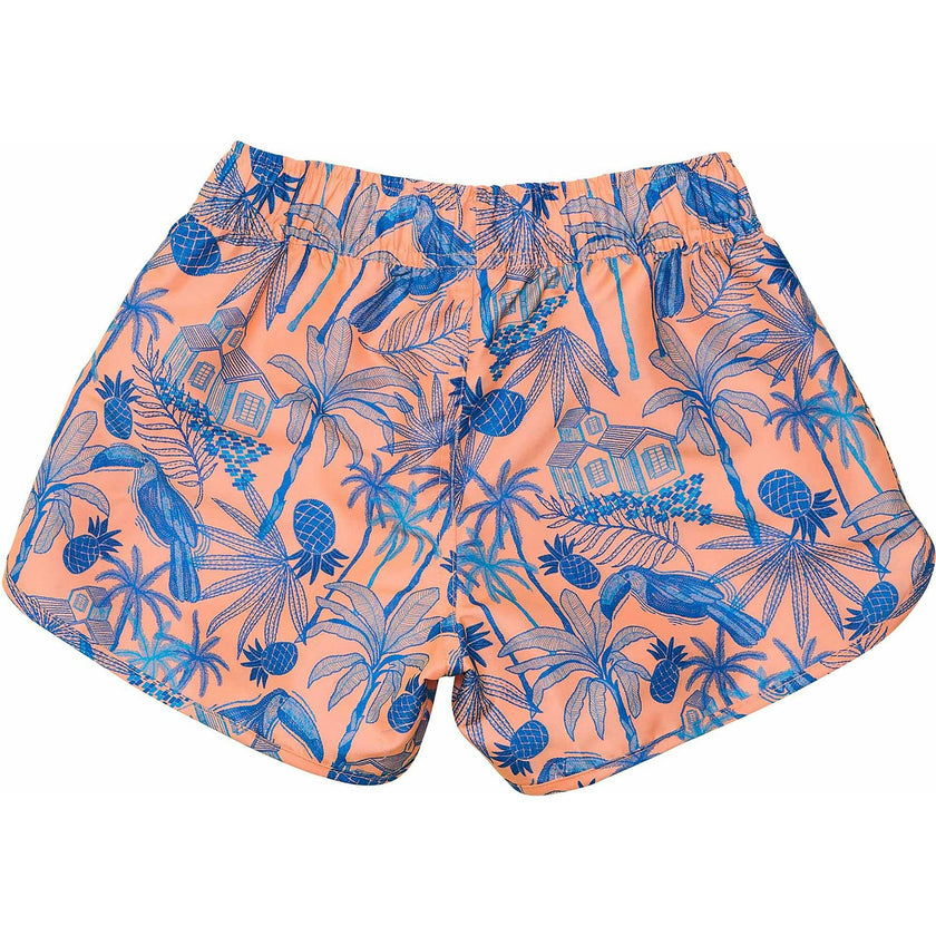 Girls Sustainable Flat Front Side Cut Drawstring Board Shorts