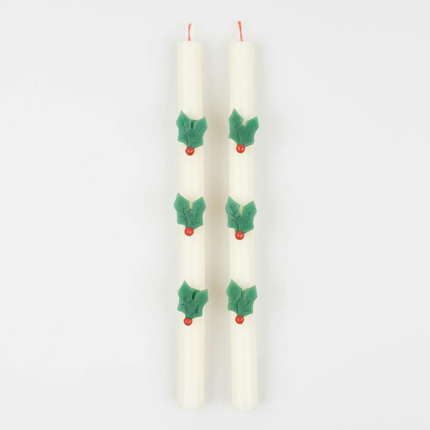 Holly Table Candles