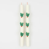Holly Table Candles