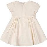 Organic Smocked Puff Sleeve Dress, White