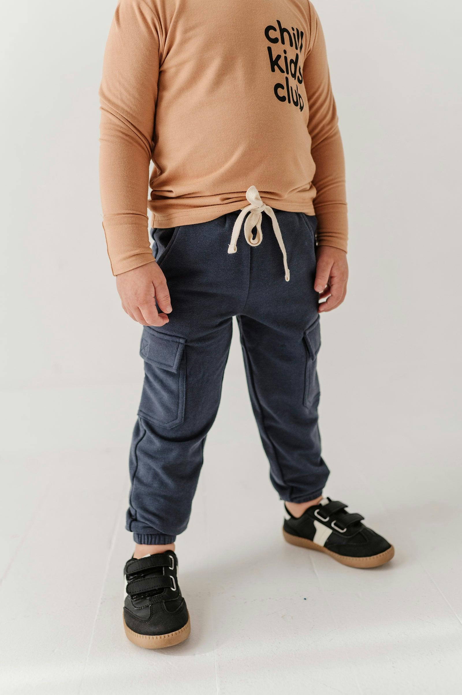 Boys Cargo Pants in Nightfall Blue