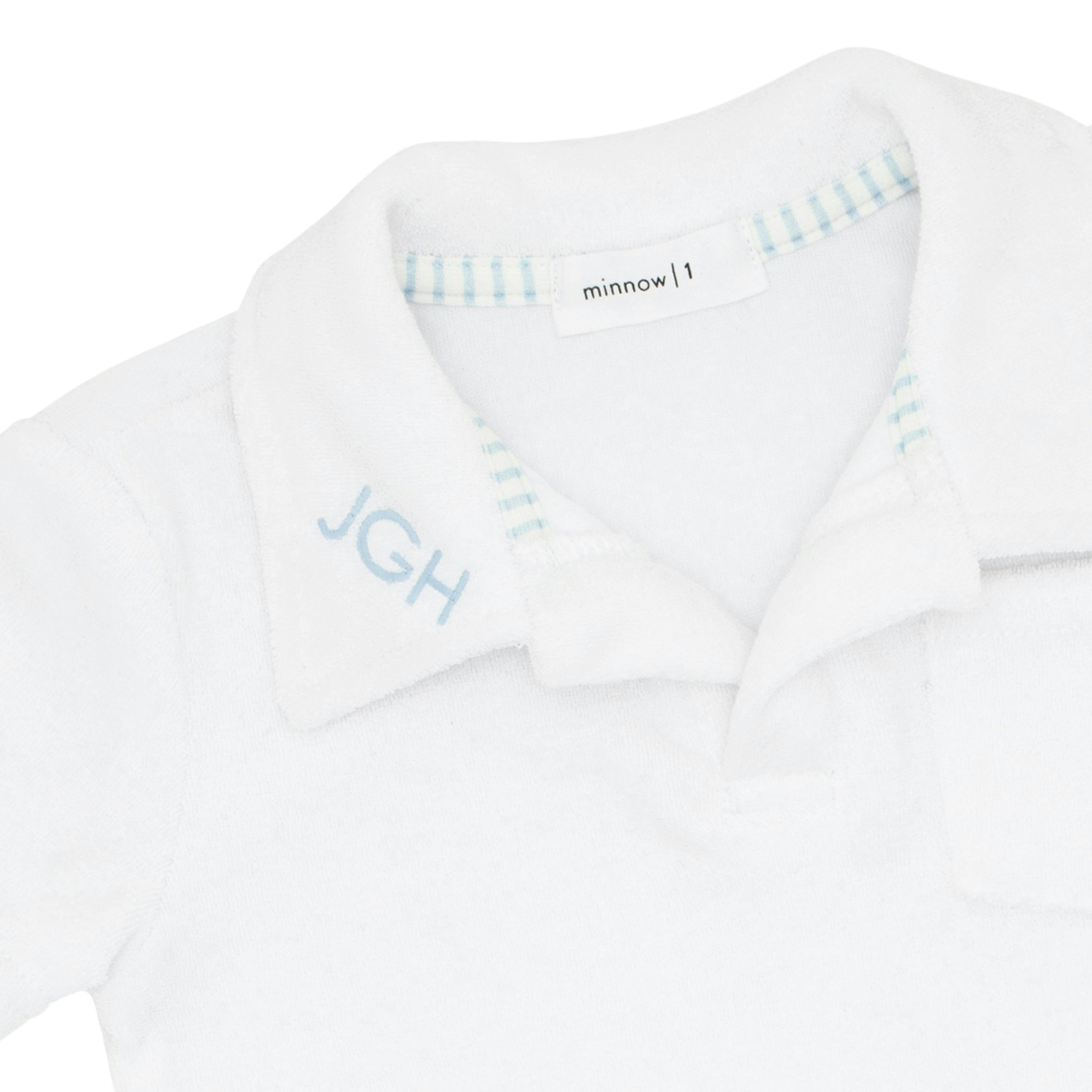 boys white french terry polo