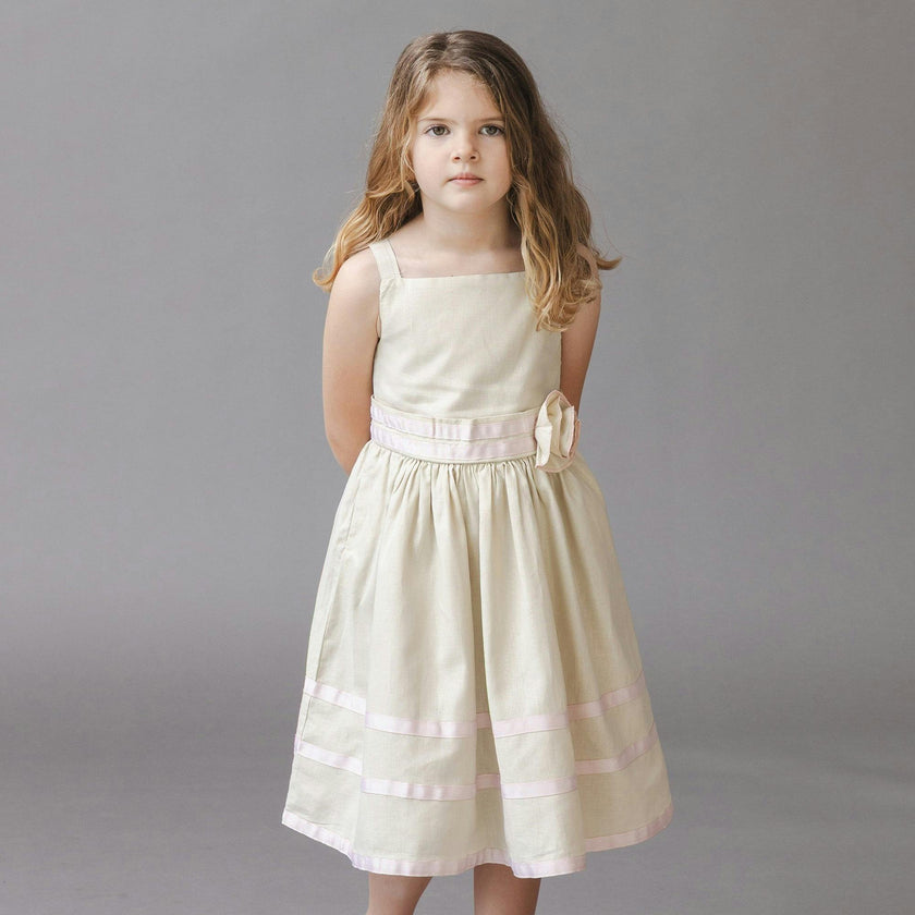 Linen Cami Rosette Dress