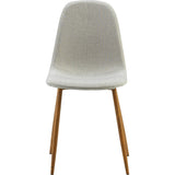 Minimalista Fabric Dining Chair with Wood Grain Metal Legs