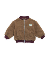 children's merino wool bomber jacket - teddy brown
