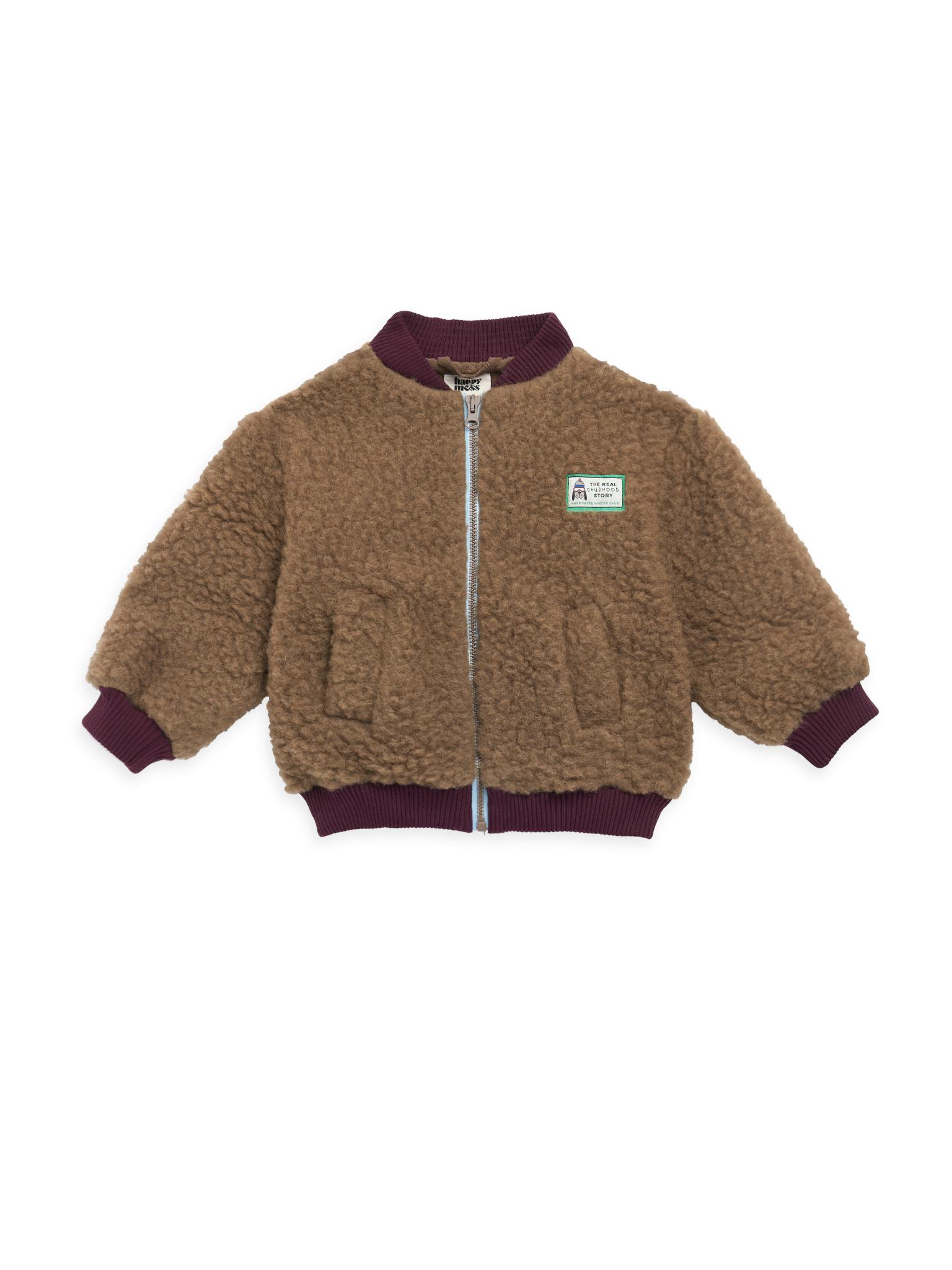 children's merino wool bomber jacket - teddy brown