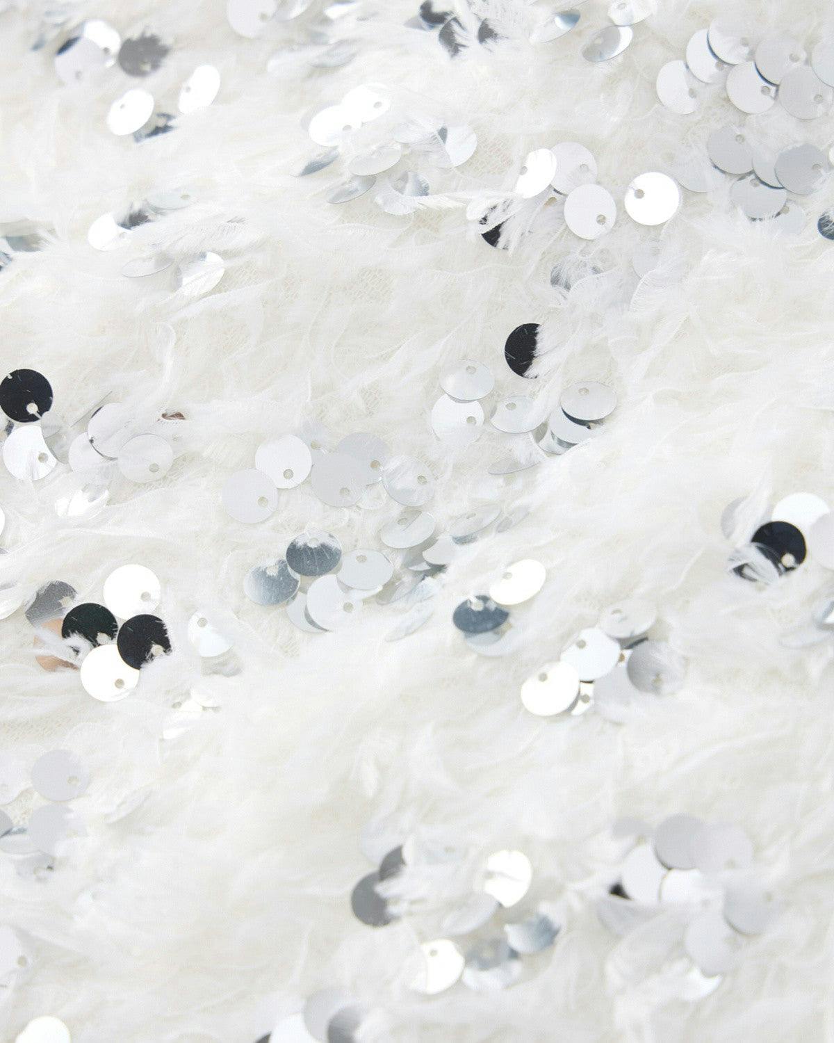 Chrissy Feather Sequin Mini Skirt