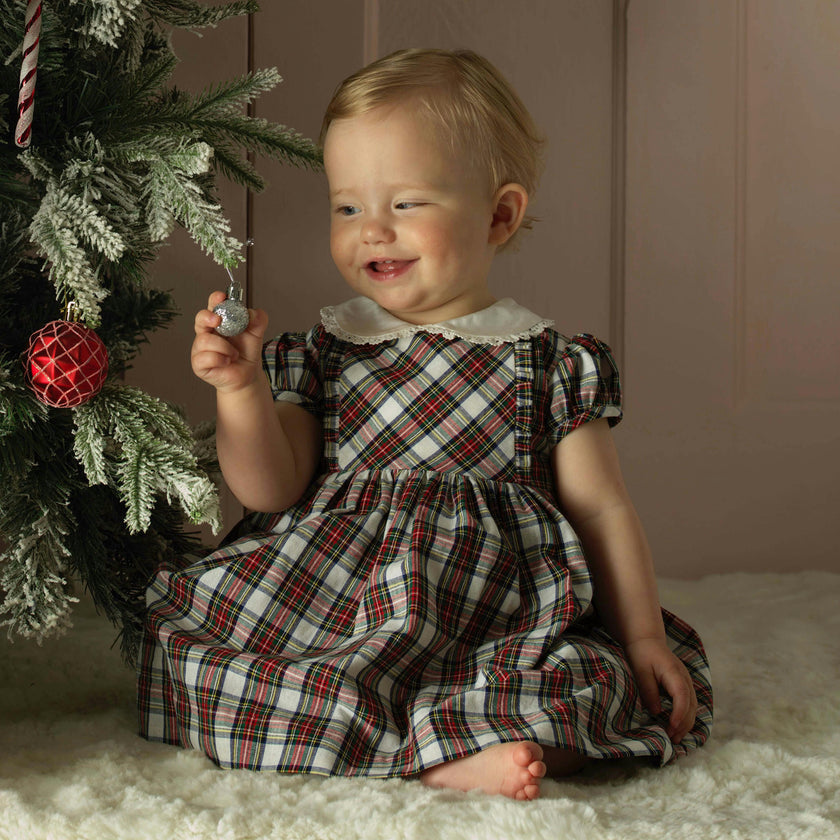 Tartan Frill Front Dress and Bloomers
