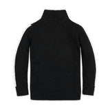 Organic Mock Neck Sleeve Stripe Sweater