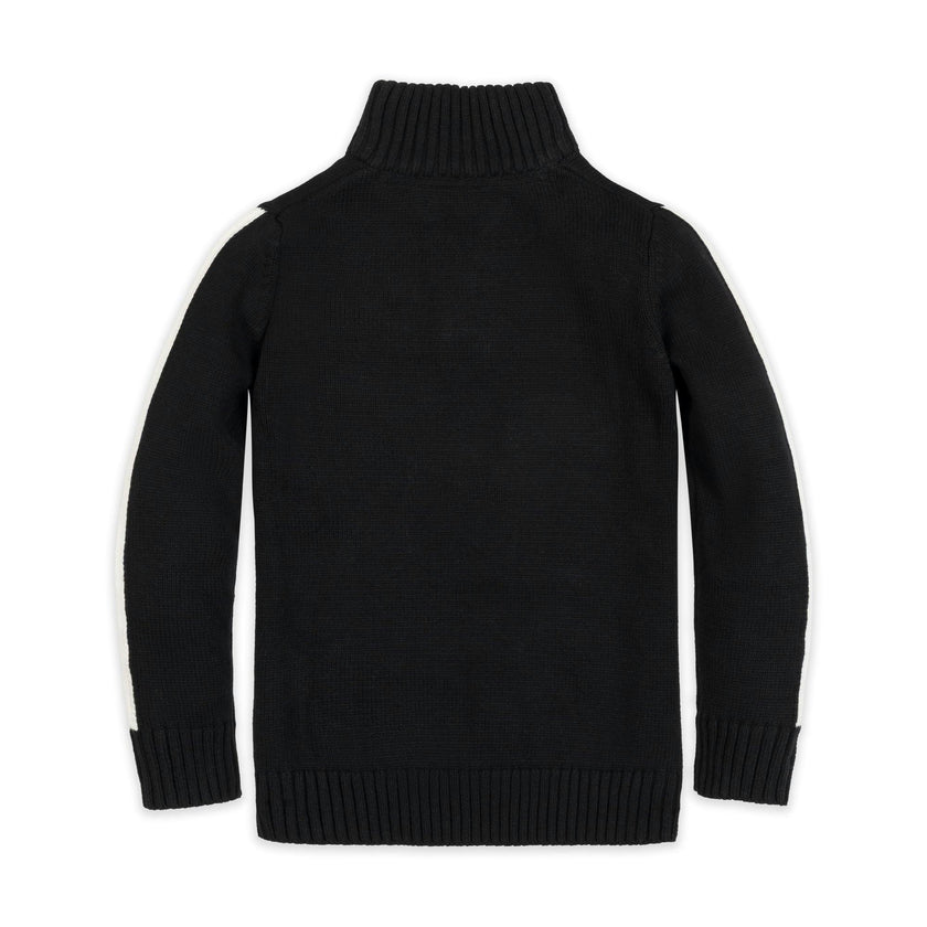 Organic Mock Neck Sleeve Stripe Sweater