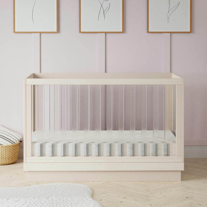 Harlow Acrylic 3-In-1 Convertible Crib With Toddler Bed Conversion Kit