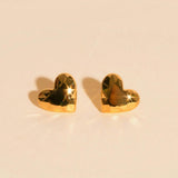 Geometric Heart Stud Earrings