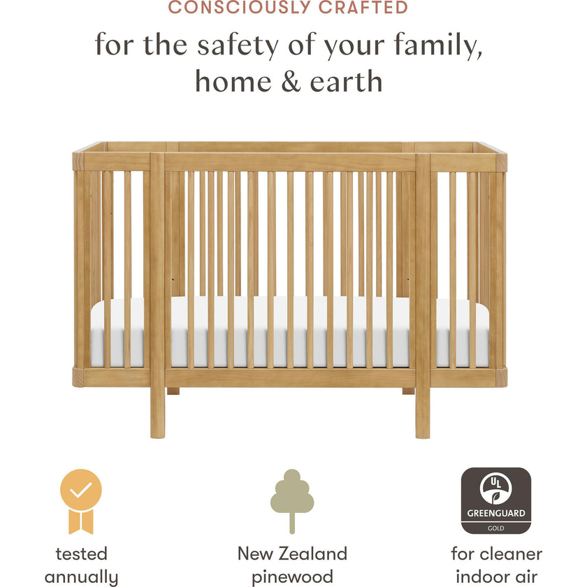 Pogo 8-in-1 Convertible Crib with All-Stages Conversion Kits in Honey