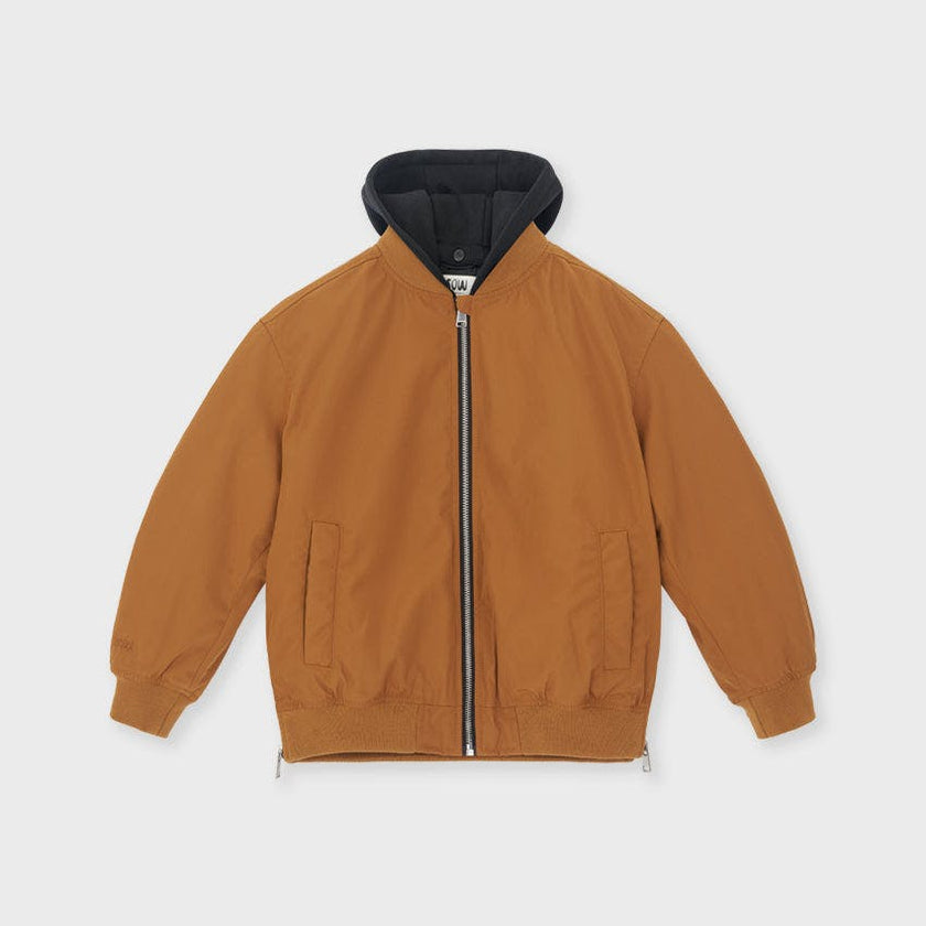 Padded Bomber Jacket With Removable Hood