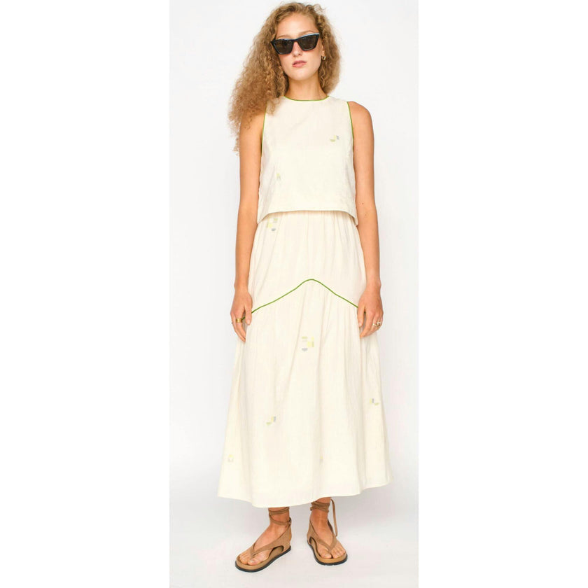 Brighton Skirt in Lime Jamdani
