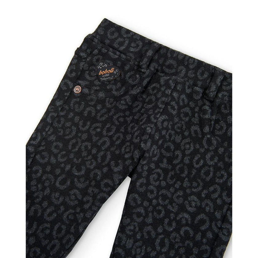Black Leopard Print Pants