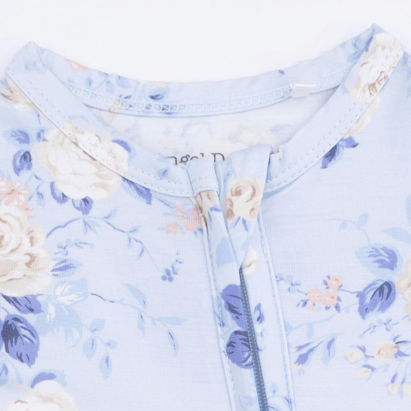 Ashley Rose Floral - 2 Way Ruffle Back Zipper Footie