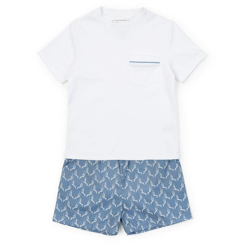 Hudson Boys' Short Set - Rustic Antlers